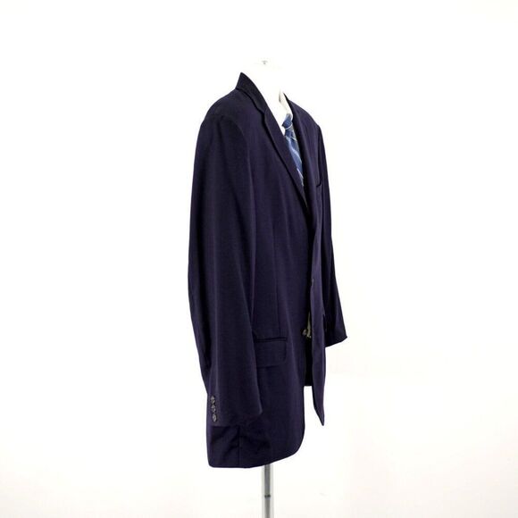 Polo Ralph Lauren Flannel Virgin Wool Italy Blue 3 Button Blazer Large 40L Uncon - Picture 8 of 13